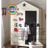 欧美式七彩创意儿童家具 定制实木柜 新品房子衣柜 储物柜收纳柜