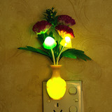 光控感应LED节能小夜灯创意蘑菇七彩发光花瓶 插电起夜喂奶床头灯