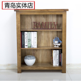 进口白橡木简约现代纯实木三层小书架书柜 木质书橱家具边柜