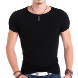 紧身T恤男款短袖圆领健身衫上衣韩版潮修身型男装高弹力莱卡棉941