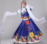 新款藏族舞蹈演出服装 水袖服装女 儿童表演服饰成人舞台服饰特价