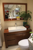 现货实木中式橡木浴室柜台上盆卫浴柜落地洗脸盆柜