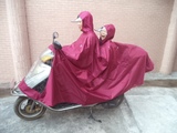 双人踏板摩托车雨衣 女装单人电动车雨披么托车加长加大帽檐母子
