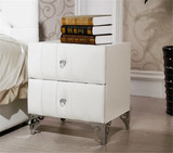 欧式卧室床头柜 新古典现代家具白色简约软包收纳柜床边储物柜