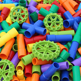 儿童男女宝宝益智玩具幼儿园游戏塑料拼插拼装早教水管管道积木