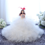 芭比娃娃婚纱结婚新娘公主拖尾女孩玩具摆件儿童豪华梦幻生日礼物