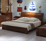 榆木床全实木床地中海双人床卧室家具老榆木家具中式全实木床婚床