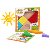 宝宝木制彩色大号七巧板开发智力百变拼图包邮 儿童益智玩具3-7岁