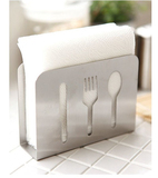 北欧风创意简约不锈钢纸巾架/夹餐桌用餐巾架 西餐厅立式纸巾座盒