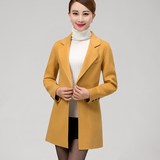 韩版双面羊绒大衣女装秋初冬2015新款外套羊毛呢外套女中长款大衣