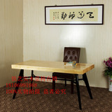 美式复古餐桌椅家用长方形铁艺实木电脑会议桌简易实用松木办公桌