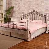 古朴年代 欧式实木婚床双人床带抽屉储物床白 1.5米1.8榆木原木床