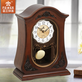 霸王座钟客厅实木座钟欧式复古石英台钟创意实木音乐台钟钟表