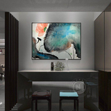 新中式现代装饰画客厅卧室抽象大写意荷花壁画办公室大幅有框挂画