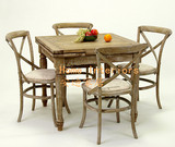 法式乡村风格拉伸餐桌/橡木实木简约立柱腿抽拉餐桌-2尺寸