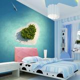 3d立体墙贴地中海风格壁画爱琴海蓝色壁纸客厅卧室墙电视背景墙纸
