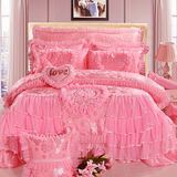四件套纯棉 1.8m床床裙刺绣婚庆多件套床盖公主八件套结婚2.0米