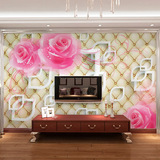 大型壁画欧式3D立体软包玫瑰花无缝墙布客厅电视背景墙纸温馨壁纸