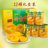 糖水黄桃罐头 425g砀山水果韩文整箱12罐包邮批发出口韩国零食品