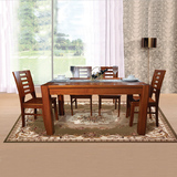 实木餐桌椅组合长方形水曲柳简约现代厚重木头桌椅套装餐台新款