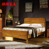 实木单人床1.2米小床成人床儿童床橡木床1米2高箱气压床现代中式