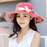 大沿沙滩帽子女夏天海边可折叠太阳帽防晒遮阳帽防紫外线春夏凉帽