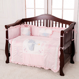 婴儿床上用品套件宝宝床品全棉秋冬床围被子迪士尼白雪公主可拆洗