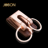 jobon中邦 双环钥匙扣 男士汽车腰挂钥匙链 创意皮带式钥匙圈