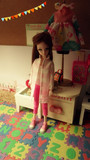 美泰芭比娃娃服装Barbie服装芭比娃娃衣服可儿衣服 粉色条纹套装
