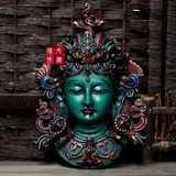 藏传佛教 度母菩萨密宗佛像 树脂头像挂件 尼泊尔彩绘度母摆件