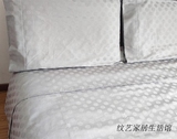 外贸全棉原单埃及长绒棉纯棉简约纯色提花灰色四件套美式床上用品