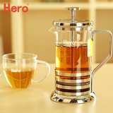 hero 法压壶 不锈钢咖啡壶 玻璃冲茶器套装 法压式咖啡滤压壶滤杯