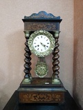 法国19世纪古董西洋木制钟表 铜镀金雕花凯旋门座钟
