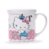 奶杯包邮!正品Hello Kitty儿童陶瓷马克杯带盖水杯 宝宝卡通牛