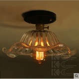 kc灯具 美式乡村创意玻璃吸顶灯过道灯门厅灯老上海花形玄关灯饰
