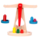 叮当木教具 木制天平秤玩具 宝宝平衡游戏 木质益智儿童玩具1-2-3