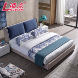 凌点简约布床布艺床可拆洗1.5 1.8米现代小户型双人床软体床北欧