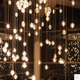 水晶玻璃LED气泡圆球吊灯流星雨现代简约时尚餐客厅灯圆球吊线灯
