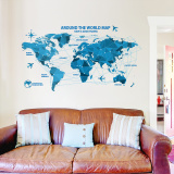 创意个性3D立体世界地图欧美风墙贴纸沙发背景墙装饰办公墙室贴画