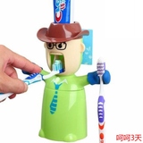 fdgh爱情勇士洗漱套装吸盘牙刷架创意自动挤牙膏器带情侣刷牙杯漱