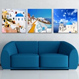 北欧客厅装饰画爱琴海地中海挂画组合宜家简约沙发背景墙现代玄关