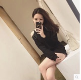 单件包邮2015秋季新款韩版时尚长袖卫衣夜店女装潮流性感露肩上衣