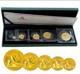 2016年熊猫五枚金银纪念币熊猫5枚金套装熊猫金币套装有银行发票