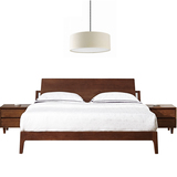 北欧纯全实木床1.8米成人双人床1.5简易床架白橡木胡桃硬板床加长