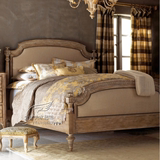 美式乡村复古实木双人床法式做旧橡木床1.8米婚床欧式仿古雕花床