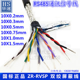 国标10芯双绞屏蔽线ZR-RVSP10*0.2 0.3 0.5 平方对绞线阻燃电缆