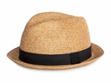 HM H&M专柜代购16新品旅游休闲男女通用款纸草编织太阳帽饰缎带