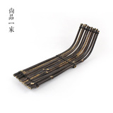 竹制品工艺品摆件 纯手工编织竹排手工制作竹篮子手工特色水果篮