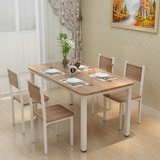 简约现代钢木家用小户型饭店餐馆餐桌椅组合6人桌快餐宜家可定制