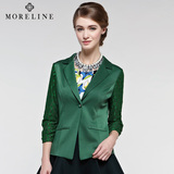 沐兰MORELINE女装秋季新品通勤修身单粒扣长袖西装气质薄外套短款
